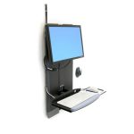 Ergotron StyleView® Vertical Lift negro de 24 pulgadas para áreas de alto tráfico y montaje en pared, SKU 60-593-195