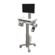 Imagen del carro multimedia universal Ergotron CareFit Slim 2.0 en colores oro y blanco, SKU C50-3500-0, ideal para uso en monitores.