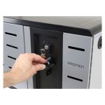 Ergotron ZIP12 Armario de gestión y carga para dispositivos portátiles, color negro y gris, ideal para ordenadores y tablets. SKU: DM12-1012-2