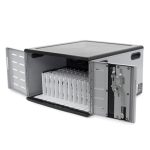 Ergotron ZIP12 Armario de gestión y carga para dispositivos portátiles, color negro y gris, ideal para ordenadores y tablets. SKU: DM12-1012-2