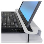 Ergotron StyleView Laptop Cart, carro multimedia portátil en color blanco, fabricado en aluminio. SKU: SV10-1100-0