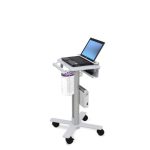 Ergotron StyleView Laptop Cart, carro multimedia portátil en color blanco, fabricado en aluminio. SKU: SV10-1100-0