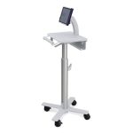 Carrito multimedia Ergotron StyleView SV10-1400-0 en aluminio y blanco, versátil y ajustable para tabletas