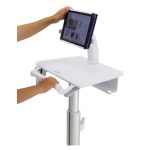 Carrito multimedia Ergotron StyleView SV10-1400-0 en aluminio y blanco, versátil y ajustable para tabletas