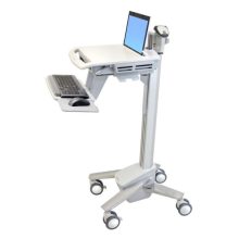 Carro multimedia portátil Ergotron StyleView EMR para laptops, color aluminio gris con blanco. SKU: SV40-6100-0