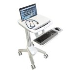 Carro multimedia portátil Ergotron StyleView EMR para laptops, color aluminio gris con blanco. SKU: SV40-6100-0