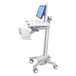 Carro multimedia Ergotron StyleView en color blanco para portátiles, SKU SV40-6300-0. Ideal para organización eficiente en entornos clínicos y educativos.