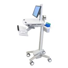 Carro multimedia Ergotron StyleView EMR Cart con pantalla LCD pivotante en color blanco, modelo SV41-6300-0