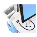 Ergotron StyleView EMR Cart con panel plano LCD Pivot, alimentado por LiFe, aluminio gris y blanco, SKU: SV42-6302-2