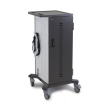 Imagen del soporte Ergotron YES35 independiente para monitores en negro y plata, SKU YES35-TAB-2