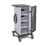 Imagen del soporte Ergotron YES35 independiente para monitores en negro y plata, SKU YES35-TAB-2