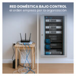 Extralink Armario rackmount 15U de 600x600 mm en color gris, SKU EX.14350. Ideal para servidores y equipos de red, montable en la pared.