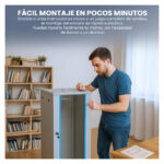 Extralink Armario rackmount 15U de 600x600 mm en color gris, SKU EX.14350. Ideal para servidores y equipos de red, montable en la pared.