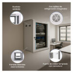 Extralink Armario rackmount 15U de 600x600 mm en color gris, SKU EX.14350. Ideal para servidores y equipos de red, montable en la pared.