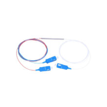 Divisor de fibra óptica Extralink Splitter 1:2 FBT SC/UPC con una relación 5:95, 900um y un metro de longitud. SKU EX.0585