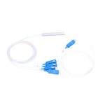 Splitter Extralink 1:4 PLC con conectores SC/UPC, 900um y 1.5 metros de largo, SKU EX.0653