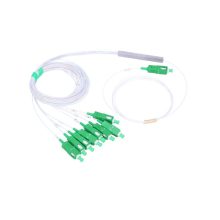 Splitter de fibra óptica Extralink modelo 1:8 PLC con conector SC/APC, longitud de 1.5 metros, SKU EX.0660