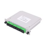 Imagen del Extralink Splitter 1:8 PLC SC/APC Tipo Ranura con SKU EX.10048, ideal para soluciones de cableado.