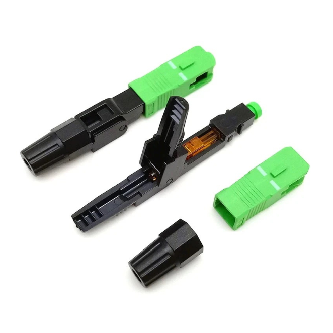 Extralink Conector SC/APC Conector rapido 1 Extralink Conector SC/APC Conector rápido en negro y verde