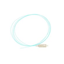 Imagen del pigtail de fibra óptica multimodo SC/UPC OM3 de 2 metros Extralink con especificaciones OM3 50/125 y función easy strip, SKU EX.10406