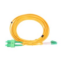 Patchcord SC/APC-LC/APC Monomodo Duplex de Extralink, 9/125um, 2 metros, SKU EX.1414, utilizado en cableado para centros de datos.