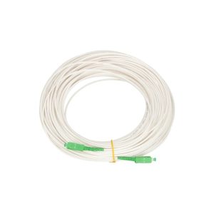 Cable de red Extralink Patchcord SC/APC a SC/APC LSZH monomodo tipo Simplex, longitud de 30 metros en color blanco SKU EX.14817