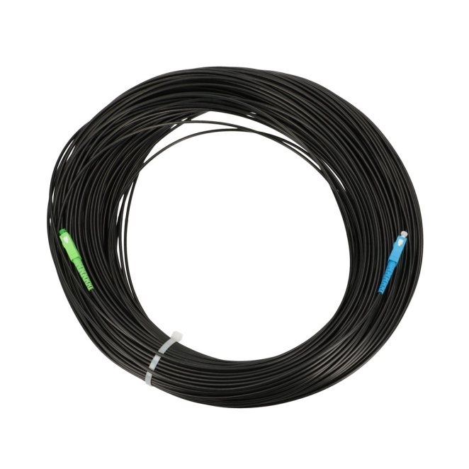 Extralink Cable de Fibra Óptica 90 m SC FTTH Negro Cable de fibra óptica Extralink de 90 metros con conector SC para FTTH, ideal para centros de datos. SKU: EX.18525