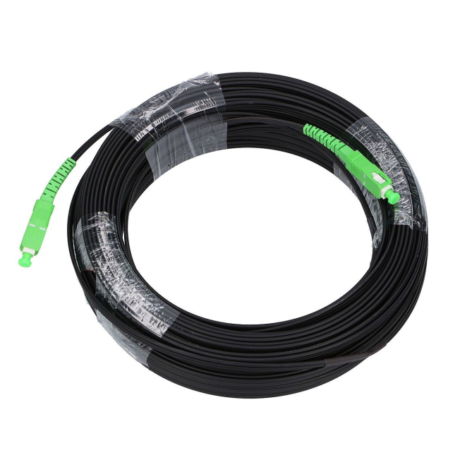 Extralink Patchcord monomodo SC/APC 20m Patchcord Extralink SC/APC a SC/APC plano drop, monomodo, simplex, G.657A2, 20 metros de largo, SKU EX.19355