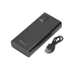 Extralink Powerbank EPB-068 de color negro con una capacidad de 20000mAh, soporte de carga rápida y puerto USB-C. SKU: EX.19508