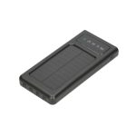 Extralink Powerbank EPB-091 de 10000mAh en color negro con puerto USB-C y carga solar. SKU: EX.19645