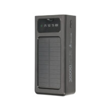 Extralink Powerbank EPB-093 de 30000mAh en color negro con carga solar y puerto USB-C. SKU: EX.19669