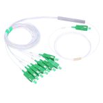 Imagen del Splitter de fibra óptica Extralink modelo 1:8 PLC SC/APC con 900um de diámetro y longitud de 1 metro, SKU EX.3487