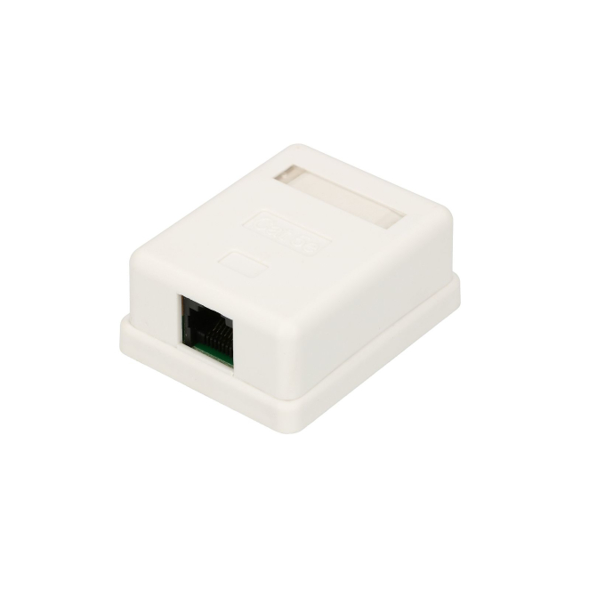 Extralink Toma de corriente de pared con puerto RJ45 categoría 5E Extralink Toma de corriente de montaje en la pared con un puerto RJ45 para cableado de red categoría 5E, SKU EX.9632