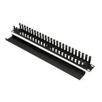 Extralink Organizador de cable de 1U con una cubierta de metal, ideal para gestión de cables. SKU: EX.9700