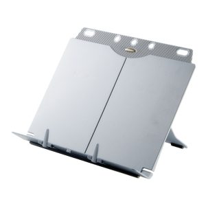 Fellowes Booklift archivador de plástico en color plata, SKU 21140, ideal para organizar y sostener documentos en monitores.
