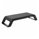 Soporte para monitor de escritorio Fellowes 8060501, color negro, ajustable en altura, diseñado para mejorar la postura y organización del escritorio.