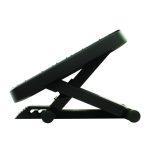 Vista frontal del soporte para el apoyo de pies Fellowes negro, modelo 8067001, ergonómico y ajustable para oficina