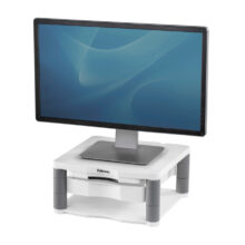 Soporte para monitor Fellowes modelo 91713 con tamaño de 53,3 cm y acabado en platino, ideal para escritorios