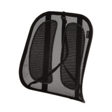 Cojín lumbar Fellowes Mesh Office Suites para sillas de oficina, modelo 9191301, proporciona soporte y confort ergonómico.