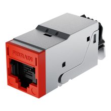 Imagen del conector de cableado Fibrain XQ200 en colores gris y rojo, SKU XQ200.