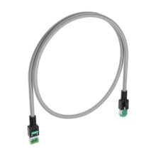 Cable de red Fibrain Cat6a de 5 metros en color gris con blindaje S/FTP, SKU XRP0500.GY420