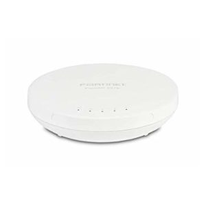 El Fortinet FortiAP-221E es un punto de acceso inalámbrico interior con doble radio, compatible con 802.11 b/g/n y 802.11 a/n/ac Wave 2, antenas internas, un puerto RJ45 10/100/1000 y capacidad MU-MIMO 2x2. SKU FAP-221E-E.