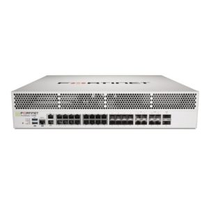 Imagen del firewall Fortinet FortiGate-1100E-DC, que incluye FortiCare Premium y FortiGuard Unified Threat Protection (UTP) por 36 meses con SKU FG-1100E-DC-BDL-950-36. Protege tu red con tecnología avanzada de firewalling.