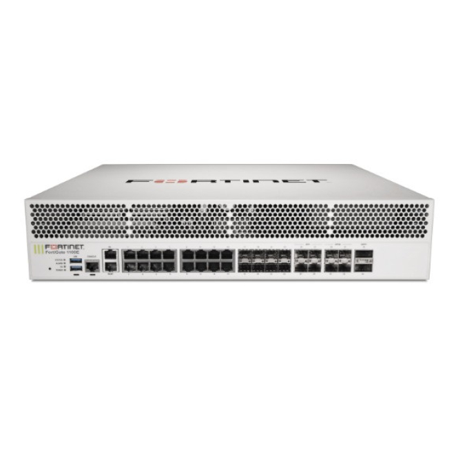 Fortinet Firewall FortiGate 1100E DC con FortiCare Premium y Protección UTP por 36 meses Imagen del firewall Fortinet FortiGate-1100E-DC, que incluye FortiCare Premium y FortiGuard Unified Threat Protection (UTP) por 36 meses con SKU FG-1100E-DC-BDL-950-36. Protege tu red con tecnología avanzada de firewalling.