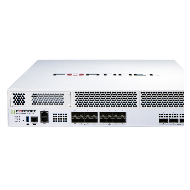 Fortinet FortiGate-3201F Firewall con FortiCare Premium y Protección de Amenazas Unificadas 36 meses Imagen del Fortinet FortiGate-3201F Hardware con sus servicios FortiCare Premium y FortiGuard UTP, SKU FG-3201F-BDL-950-36, ideal para la seguridad de red