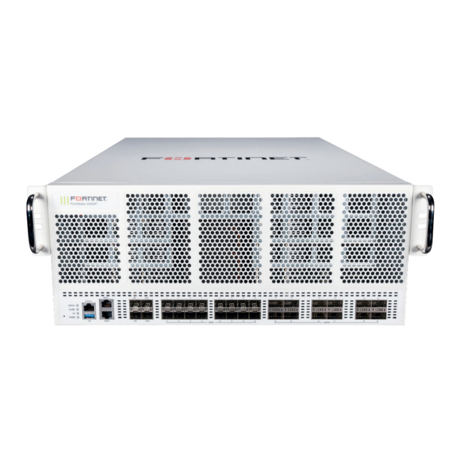 Fortinet FortiGate-4400F Firewall con FortiCare Premium y FortiGuard Enterprise Protection Imagen de Fortinet FortiGate-4400F Firewall con FortiCare Premium y FortiGuard Enterprise Protection, SKU FG-4400F-BDL-809-60. Equipo de seguridad de red avanzada para empresas