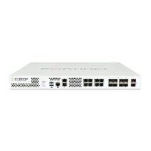 Imagen del Fortinet FortiGate-601E Firewall con 2 x 10GE SFP+ slots, 10 x GE RJ45 ports (incluyendo 1 puerto MGMT, 1 puerto HA, 8 puertos de switch), 8 ranuras GE SFP, aceleración hardware SPU NP6 y CP9, y 2x 240GB SSD. SKU FG-601E