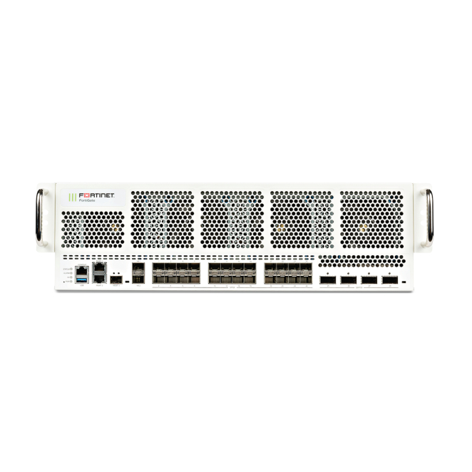 Fortinet Firewall FortiGate 6500F DC con FortiCare Premium y Protección FortiGuard Imagen del firewall Fortinet FortiGate 6500F DC con FortiCare Premium y Protección FortiGuard Enterprise para 36 meses, SKU FG-6500F-DC-BDL-809-36. Ideal para seguridad empresarial.