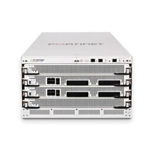 Fortinet Firewall modelo FortiGate-7040E-8-DC, incluyendo chasis 6U de 4 ranuras, módulos de procesador FPM-7620E, módulos de interfaz opcionales FIM-79xxE-C, módulo de gestión y fuente de alimentación redundante. SKU FG-7040E-8-DC.