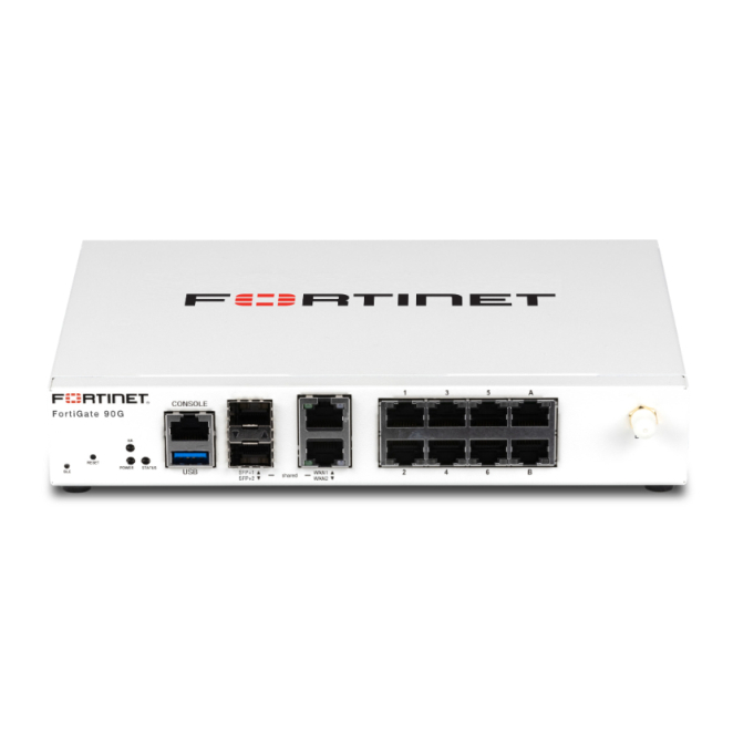 Fortinet Firewall FortiGate-91G con 8 puertos GE RJ45 y 120GB SSD Imagen del Fortinet Firewall FortiGate-91G con 8 puertos GE RJ45, 2 puertos WAN RJ45/SFP+, y almacenamiento SSD de 120GB. SKU FG-91G